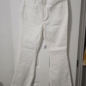 a.n.a White High-Rise Flare Jeans